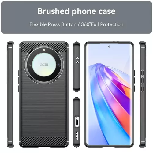 Techsuit - Carbon szilikon tok - Honor Magic5 Lite - Fekete
