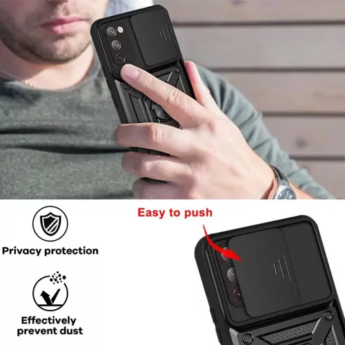 Techsuit - Camshield ütésálló tok - Samsung Galaxy S20 FE / S20 FE 5G - Fekete