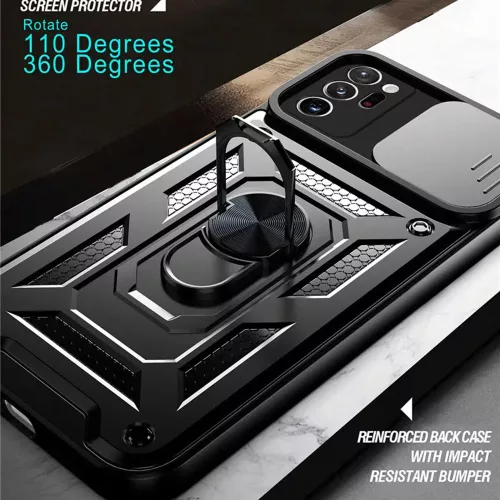 Techsuit - CamShield ütésálló tok - Samsung Galaxy Note 20 Ultra / Note 20 Ultra 5G - Fekete