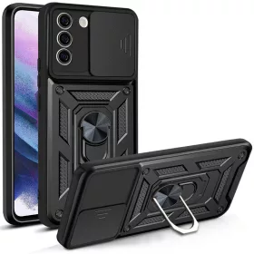   Techsuit - CamShield ütésálló tok - Samsung Galaxy S21 FE 5G - Fekete