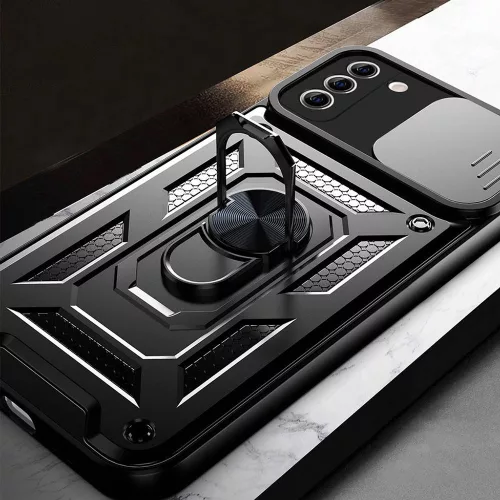 Techsuit - CamShield ütésálló tok - Samsung Galaxy S21 FE 5G - Fekete