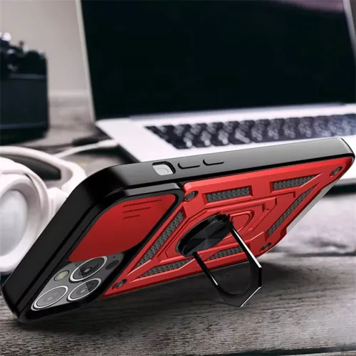 Techsuit - CamShield ütésálló tok - iPhone 12 / iPhone 12 Pro - Fekete