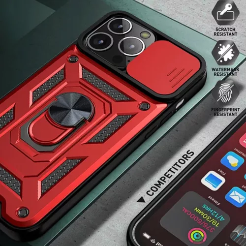 Techsuit - CamShield ütésálló tok - iPhone 12 / iPhone 12 Pro - Fekete
