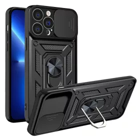   Techsuit - CamShield ütésálló tok - iPhone 13 Pro - Fekete