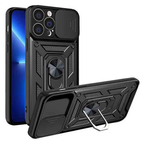 Techsuit - CamShield ütésálló tok - iPhone 13 Pro - Fekete