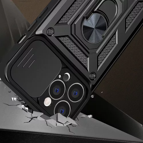 Techsuit - CamShield ütésálló tok - iPhone 13 Pro - Fekete