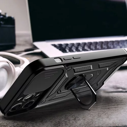 Techsuit - CamShield ütésálló tok - iPhone 13 Pro - Fekete