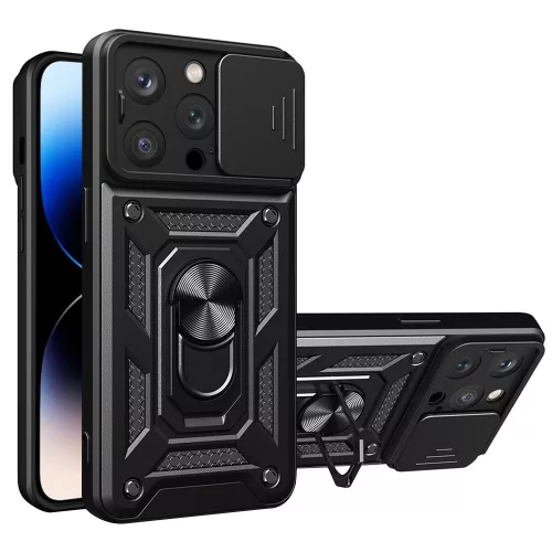 Techsuit - CamShield ütésálló tok - iPhone 14 Pro - Fekete