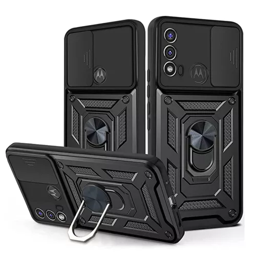Techsuit - CamShield ütésálló tok - Motorola Moto E20 / E30 / E40 - Fekete
