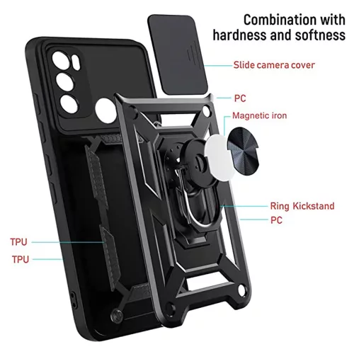 Techsuit - CamShield ütésálló tok - Motorola Moto E20 / E30 / E40 - Fekete