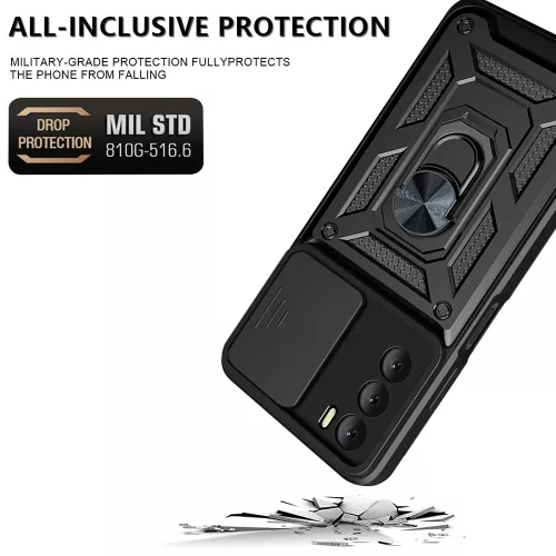 Techsuit - CamShield ütésálló tok - Oppo A16 / A16s / A54s - Fekete