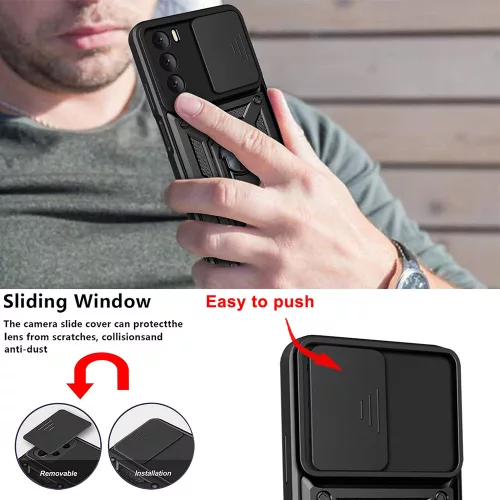 Techsuit - CamShield ütésálló tok - Oppo A16 / A16s / A54s - Fekete
