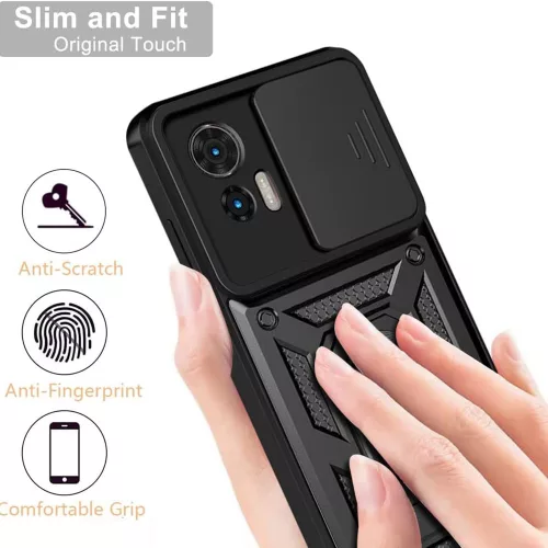 Techsuit - CamShield ütésálló tok - Motorola Edge 30 Neo - Fekete