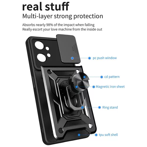 Techsuit - CamShield ütésálló tok - Motorola Moto G32 - Fekete