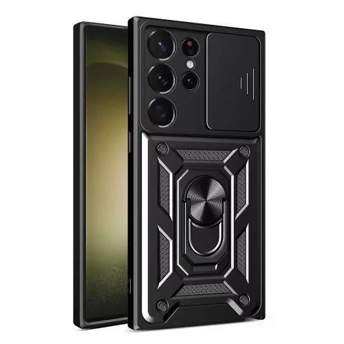 Techsuit - CamShield ütésálló tok - Samsung Galaxy S23 Ultra - Fekete