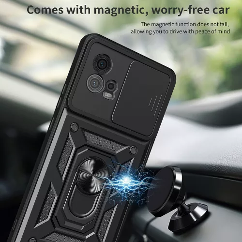 Techsuit - CamShield ütésálló tok - Motorola Moto G72 - Fekete