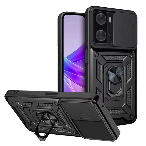 Techsuit - CamShield ütésálló tok - Oppo A57 4G / A57s / OnePlus Nord N20 SE - Fekete