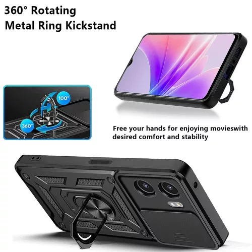 Techsuit - CamShield ütésálló tok - Oppo A57 4G / A57s / OnePlus Nord N20 SE - Fekete