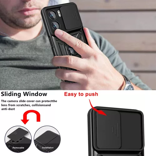 Techsuit - CamShield ütésálló tok - Oppo A57 4G / A57s / OnePlus Nord N20 SE - Fekete