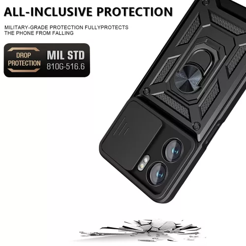 Techsuit - CamShield ütésálló tok - Oppo A57 4G / A57s / OnePlus Nord N20 SE - Fekete