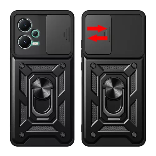 Techsuit - Camshield ütésálló tok - Xiaomi Redmi Note 12 5G / Poco X5 - Fekete