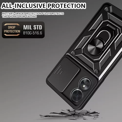 Techsuit - CamShield ütésálló tok - Oppo A17 - Fekete
