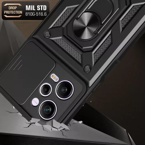 Techsuit - CamShield ütésálló tok - Xiaomi Redmi Note 12 Pro 5G / Poco X5 Pro - Fekete