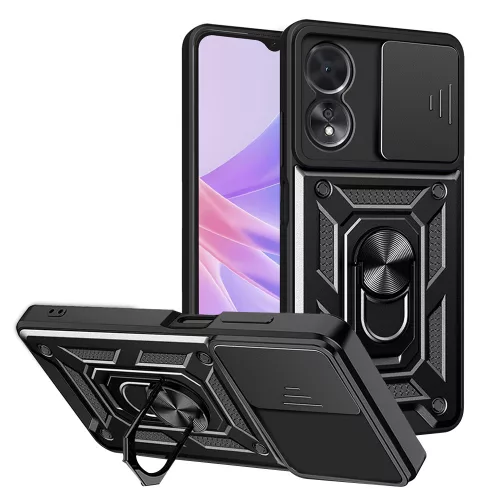 Techsuit - CamShield ütésálló tok - Oppo A58 5G / A78 5G - Fekete