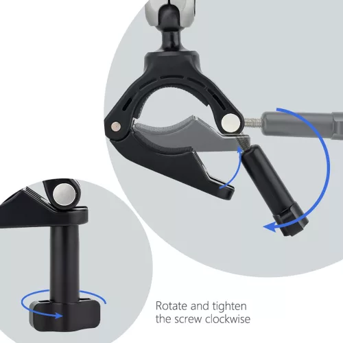 Techsuit - Sports Camera Riding Mount (JX-008) - GoPro Compatible, Aluminium ötvözet - Gray