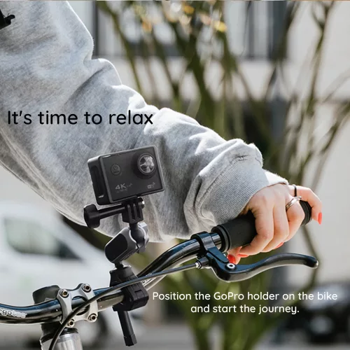 Techsuit - Sports Camera Riding Mount (JX-008) - GoPro Compatible, Aluminium ötvözet - Gray