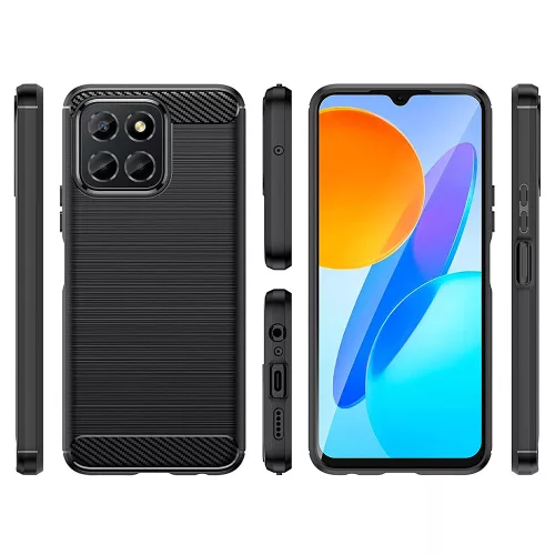 Techsuit - Carbon szilikon tok - Honor X6 / X8 5G / 70 Lite - Fekete