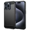 Techsuit - Carbon szilikon tok - iPhone 15 Pro - Fekete