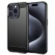 Techsuit - Carbon szilikon tok - iPhone 15 Pro - Fekete