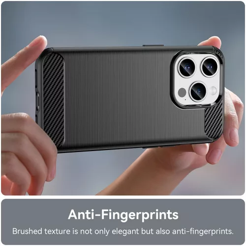 Techsuit - Carbon szilikon tok - iPhone 15 Pro - Fekete