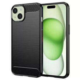 Techsuit - Carbon szilikon tok - iPhone 15 Plus - Fekete