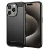 Techsuit - Carbon szilikon tok - iPhone 15 Pro Max - Fekete