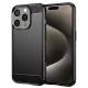 Techsuit - Carbon szilikon tok - iPhone 15 Pro Max - Fekete