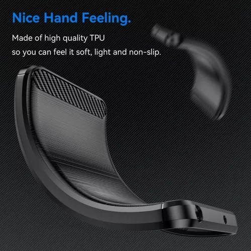 Techsuit - Carbon szilikon tok - iPhone 15 Pro Max - Fekete