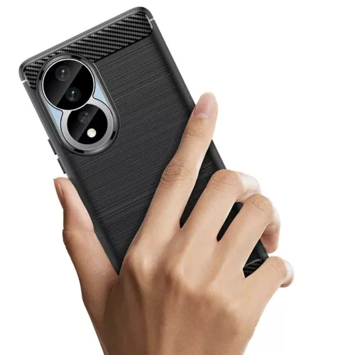 Techsuit - Carbon szilikon tok - Honor 90 / Honor 80 - Fekete