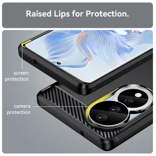 Techsuit - Carbon szilikon tok - Honor 90 / Honor 80 - Fekete