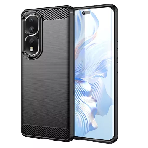 Techsuit - Carbon szilikon tok - Honor 80 Pro / Honor 90 Pro - Fekete