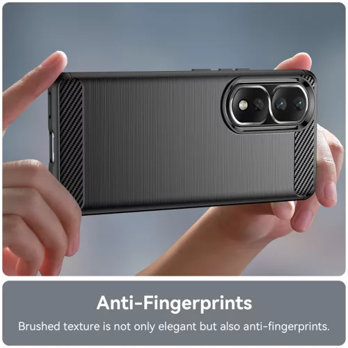Techsuit - Carbon szilikon tok - Honor 80 Pro / Honor 90 Pro - Fekete
