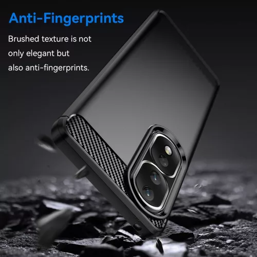 Techsuit - Carbon szilikon tok - Honor 80 Pro / Honor 90 Pro - Fekete