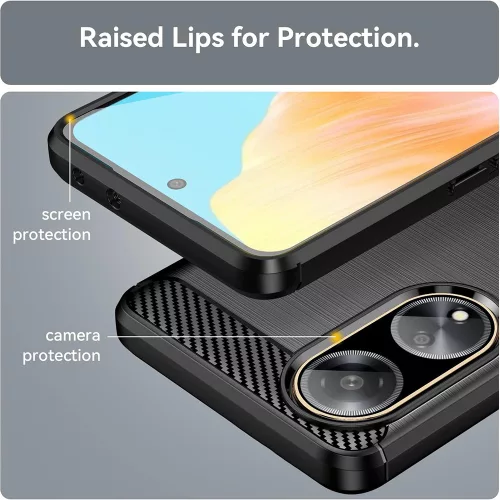 Techsuit - Carbon szilikon tok - Oppo A98 5G - Fekete