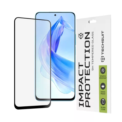 Techsuit - 111D Full Cover / Full Glue üvegfólia - Honor 90 Lite - Fekete széllel