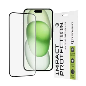   Techsuit - 111D Full Cover / Full Glue Glass - iPhone 15 Plus / iPhone 16 Plus - Black