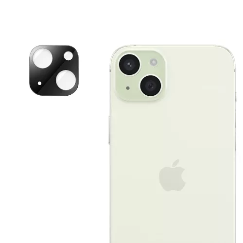 Techsuit - Full Camera - Kameravédő üvegfólia - iPhone 15 / iPhone 15 Plus - Fekete