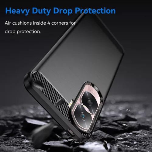 Techsuit - Carbon szilikon tok - Honor 90 Lite - Fekete