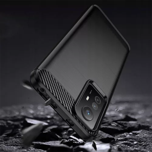 Techsuit - Carbon szilikon tok - Xiaomi Redmi Note 12S - Fekete