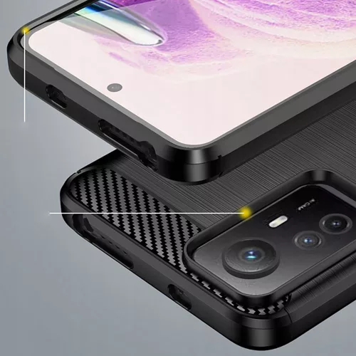 Techsuit - Carbon szilikon tok - Xiaomi Redmi Note 12S - Fekete